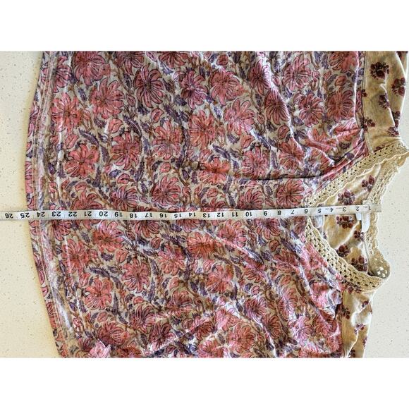 Suzanne‎ Betro Weekend Women’s Large Cream Pink Floral V-Neck - Picture 7 of 10